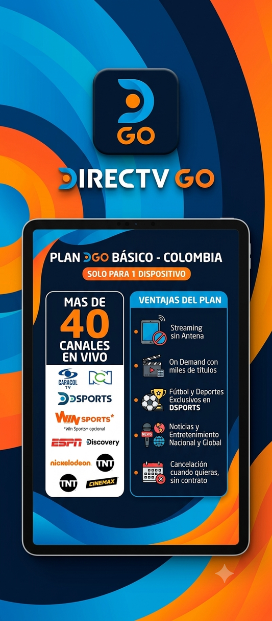 Directv go Básico pantalla 30 días solo para Colombia
